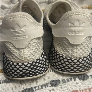 👁️👁️ Adidas Deerupt Runner in a "Cloud White/Core Black" colorway - Men’s 12